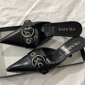 Mule It Up: Prada Buckle Mule